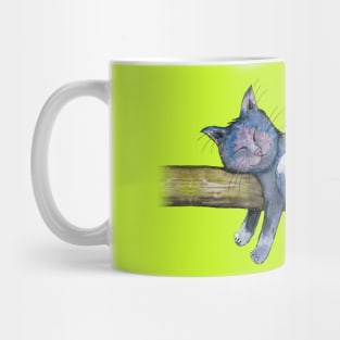 Sleeping purple cat Mug